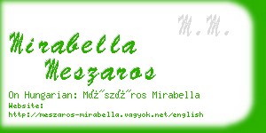 mirabella meszaros business card